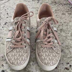 Michael Kors Monogram Pink and White Sneakers